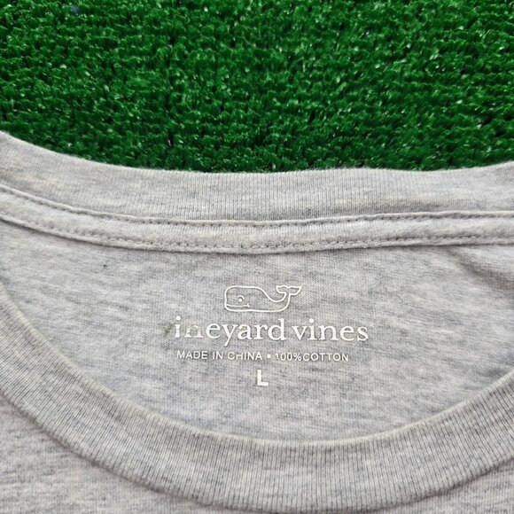 Vineyard Vines Shirt Mens Large Gray Long Sleeve Vacation Sunglasses Pocket Tee - Picture 9 of 9